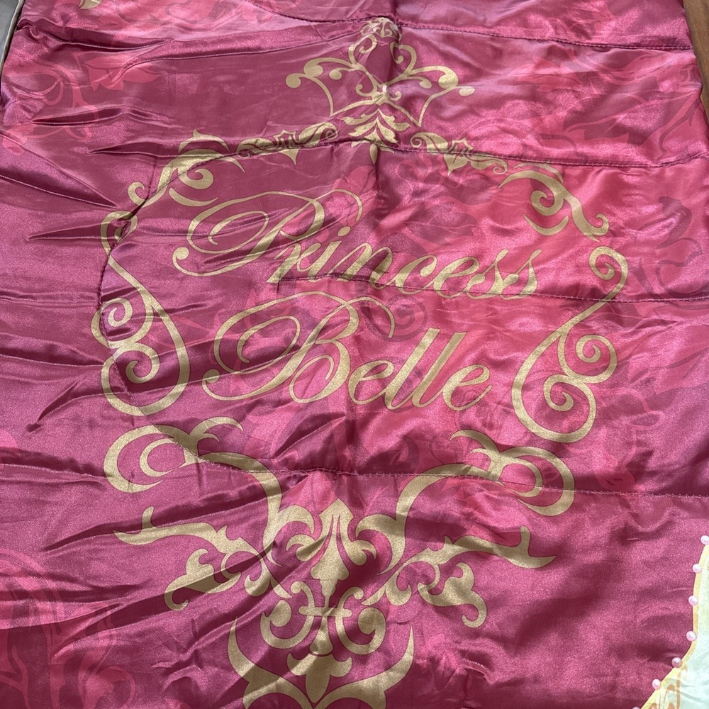 Disney Princess Belle Sleeping Bag Beauty and the Beast Pink Gold Slumber Bag - Picture 5 of 8